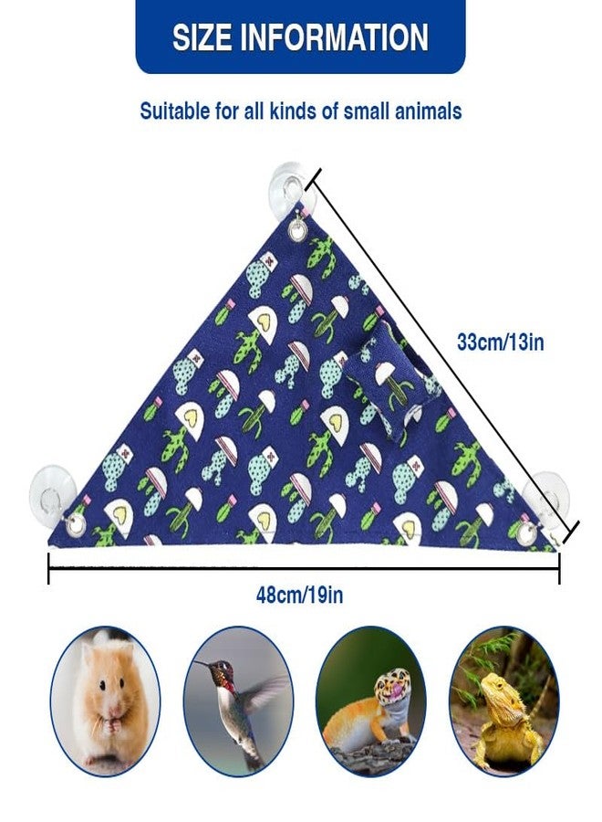 hokable Bearded Dragon Hammock Swing Hanging Reptile Bed Lounger with Pillow Hooks & Suction for Large Small Bearded Dragons Geckos Lizards Snakes (Blue) - Image 2